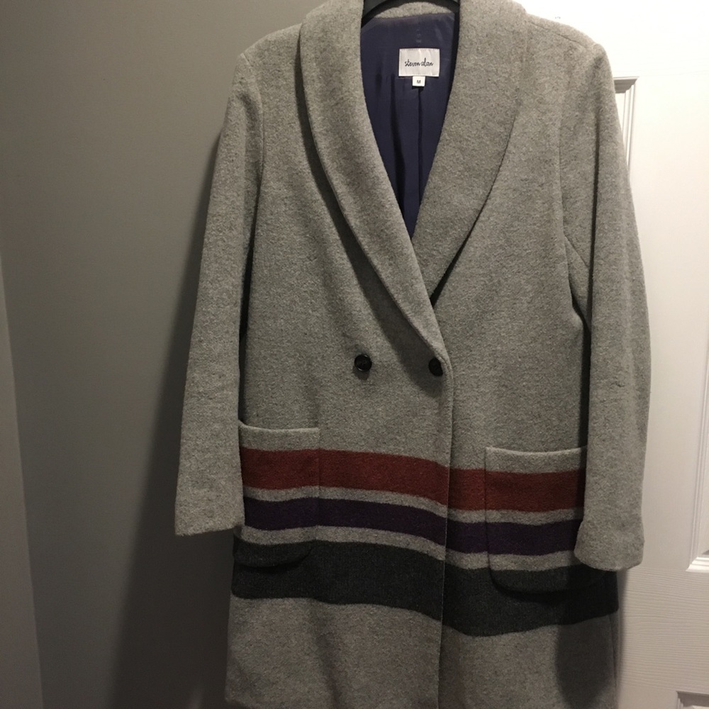 Steve Allen, grey, long coat